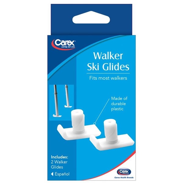 Carex Health Brands White Walker Ski Glides Plastic 2.30 in. H X 3.50 in. L FGA80900 0000 - main